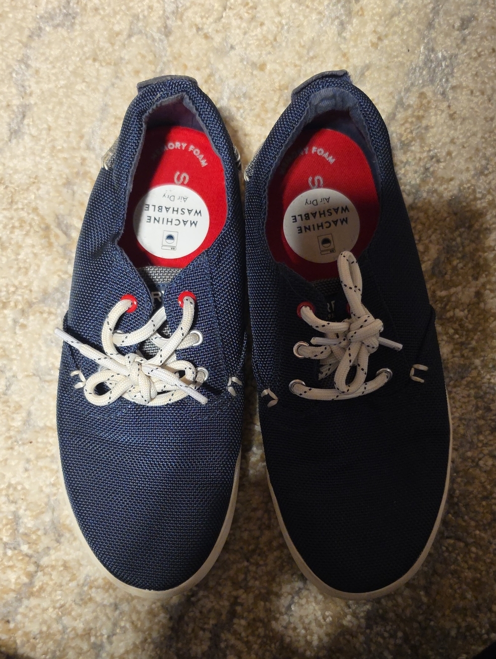 Kid's Navy Casual Sneakers with White Laces